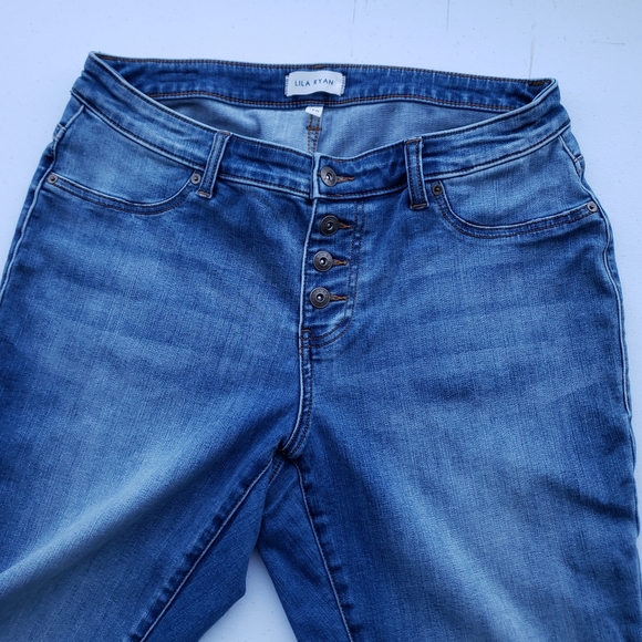 Lila Ryan Exposed Button Fly High Waist Mason Skinny Jeans Size 14W - Picture 3 of 10